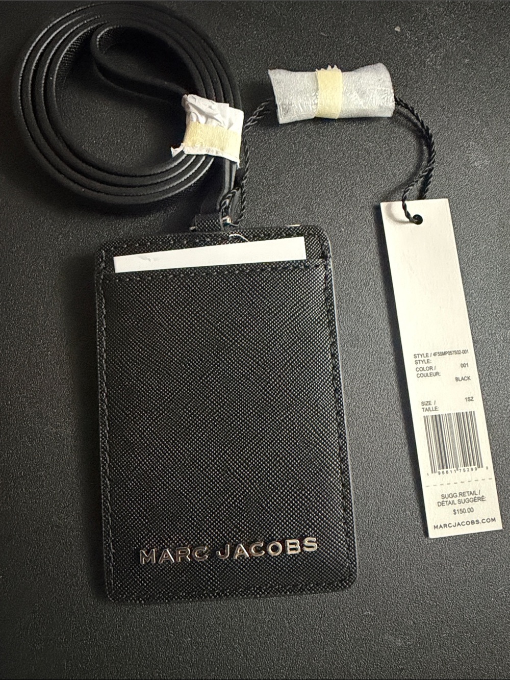 Marc Jacobs Black Saffiano Card Holder with Lanyard only serious offers